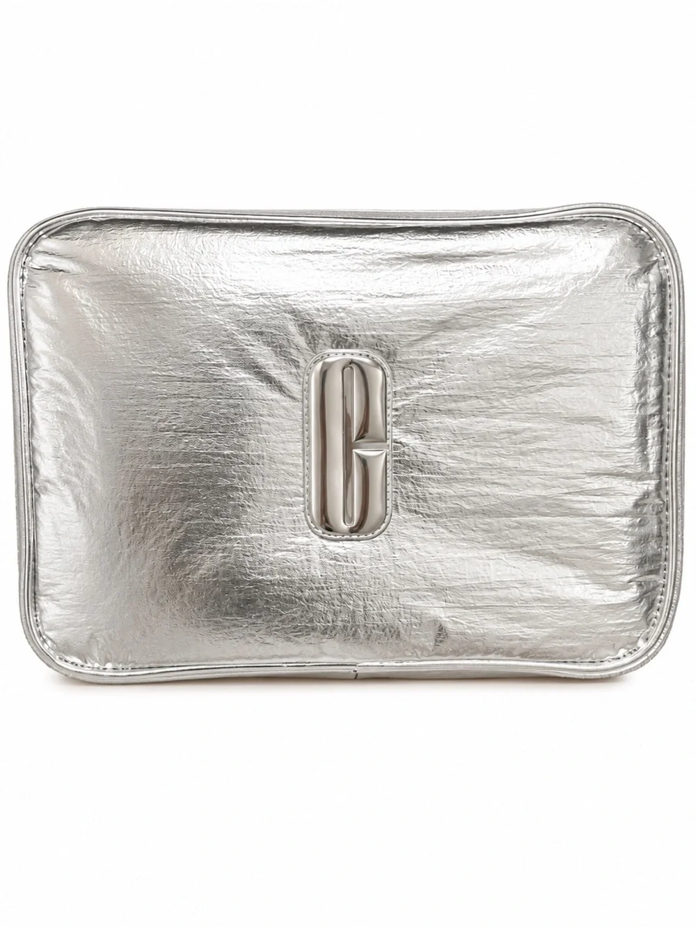 NWOT Clinique Silver Metallic Travel Cosmetic Case